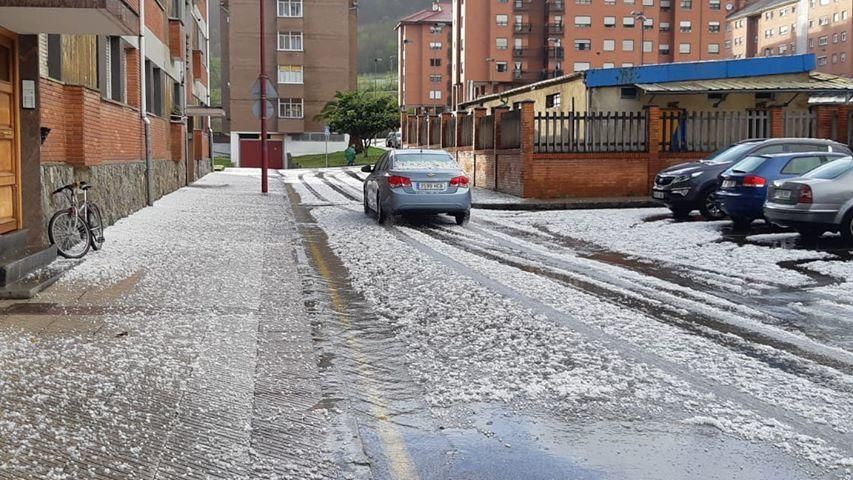 Granizo en la zona centro de Asturias