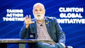 Archivo - September 19, 2023, New York, United States: Jose Andres, Founder and Chief Feeding Officer, World Central Kitchen, Delicious Entertainment, speaking at the Clinton Global Initiative conference at the Hilton Midtown hotel in New York City.