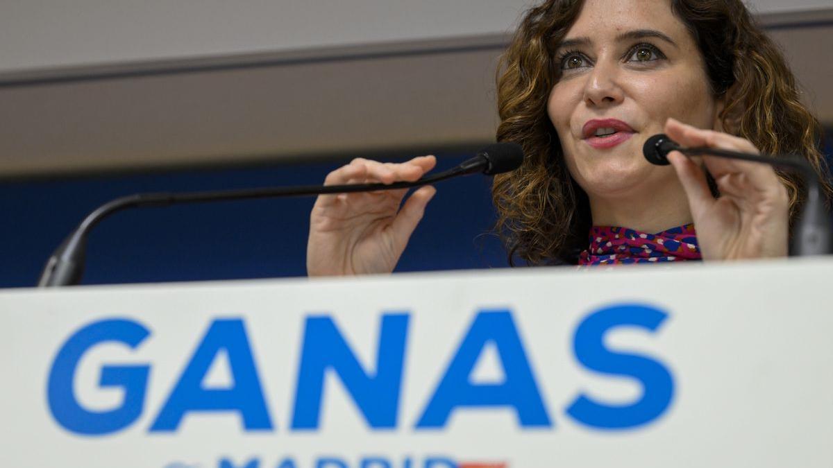 La presidenta de la Comunidad de Madrid, Isabel Díaz Ayuso, ofrece una rueda de prensa tras la reunión del Comité de Dirección del PP.