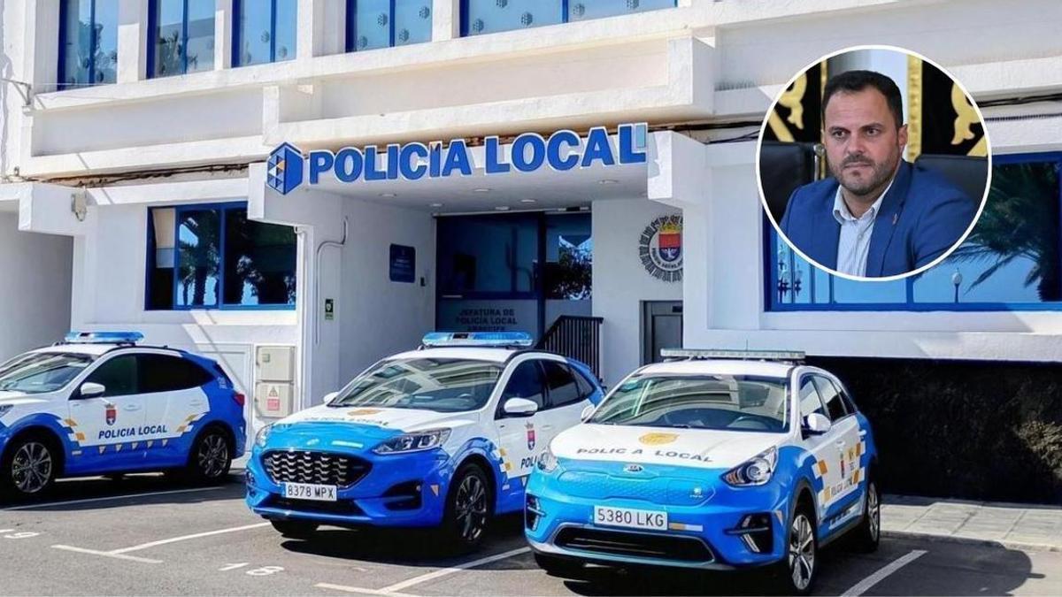 La Fiscalía ordena investigar la anulación de una multa de tráfico a un familiar del alcalde de Arrecife, Yonathan de León, a la derecha.