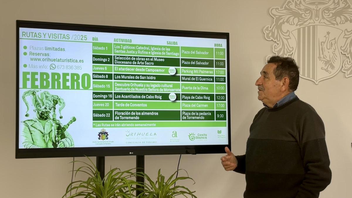 El concejal Manuel Mestre presenta la rutas de febrero