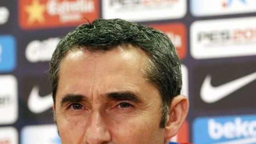 Ernesto Valverde, ayer en rueda de prensa.