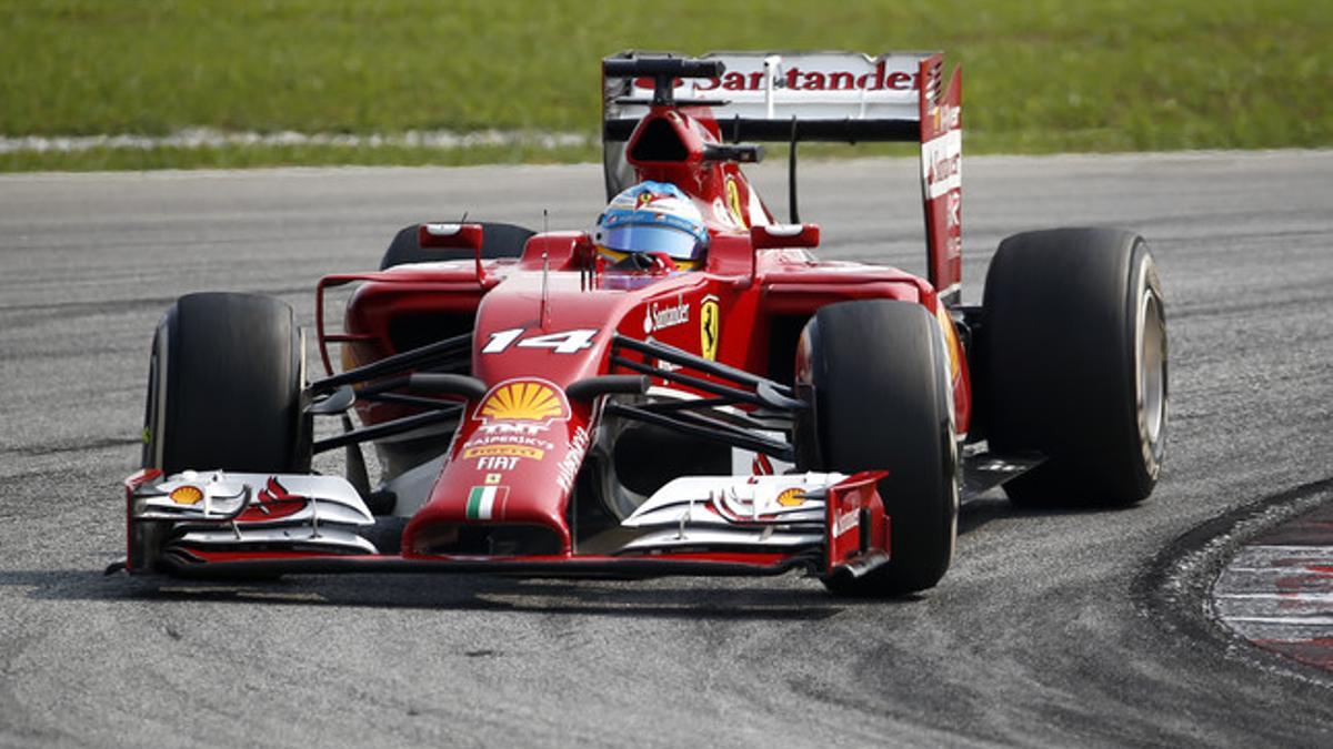 Fernando Alonso, durante el GP de Malasia, este domingo
