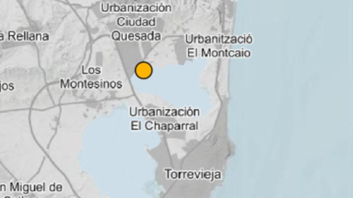 El epicentro del terremoto registrado hoy en la Vega Baja