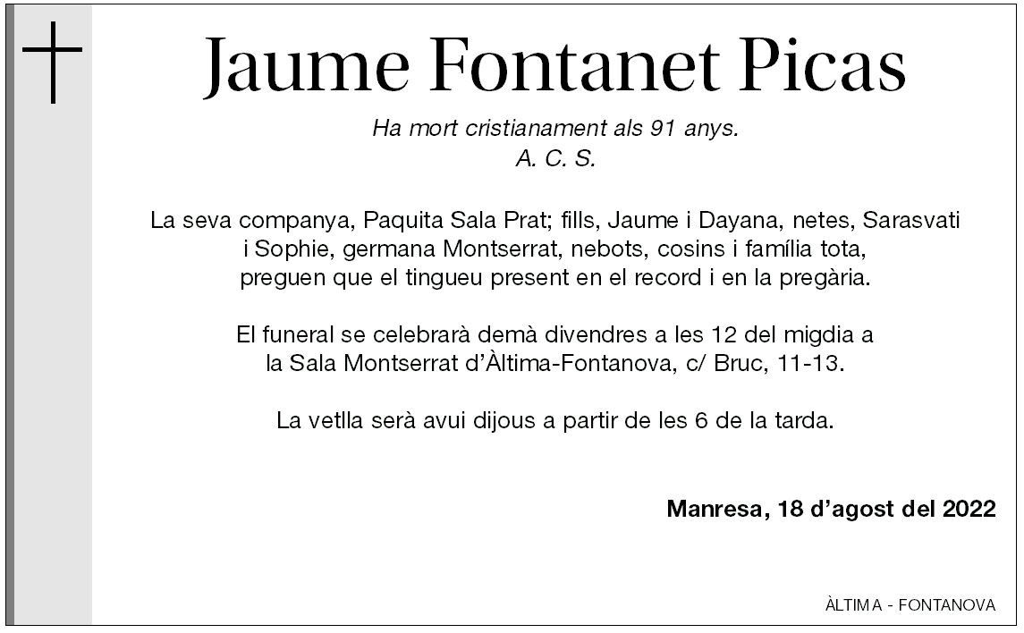 JAUME FONTANET PICAS