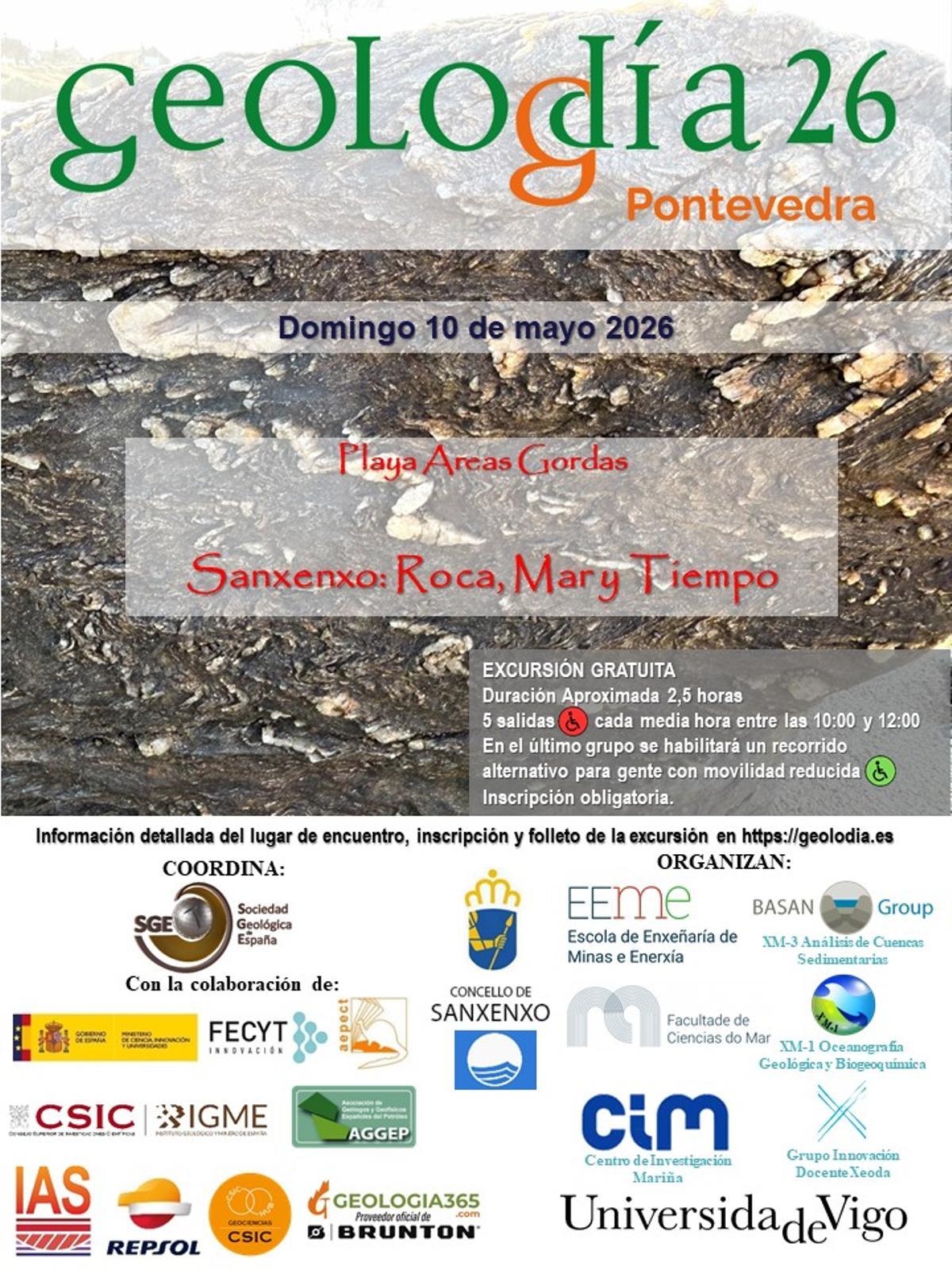Cartel del Geolodía 2016 en Pontevedra.