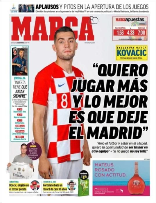 Portada MARCA sábado 23 de junio de 2018