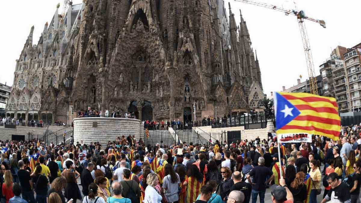 Acto independentista en la Sagrada Familia de Barcelona