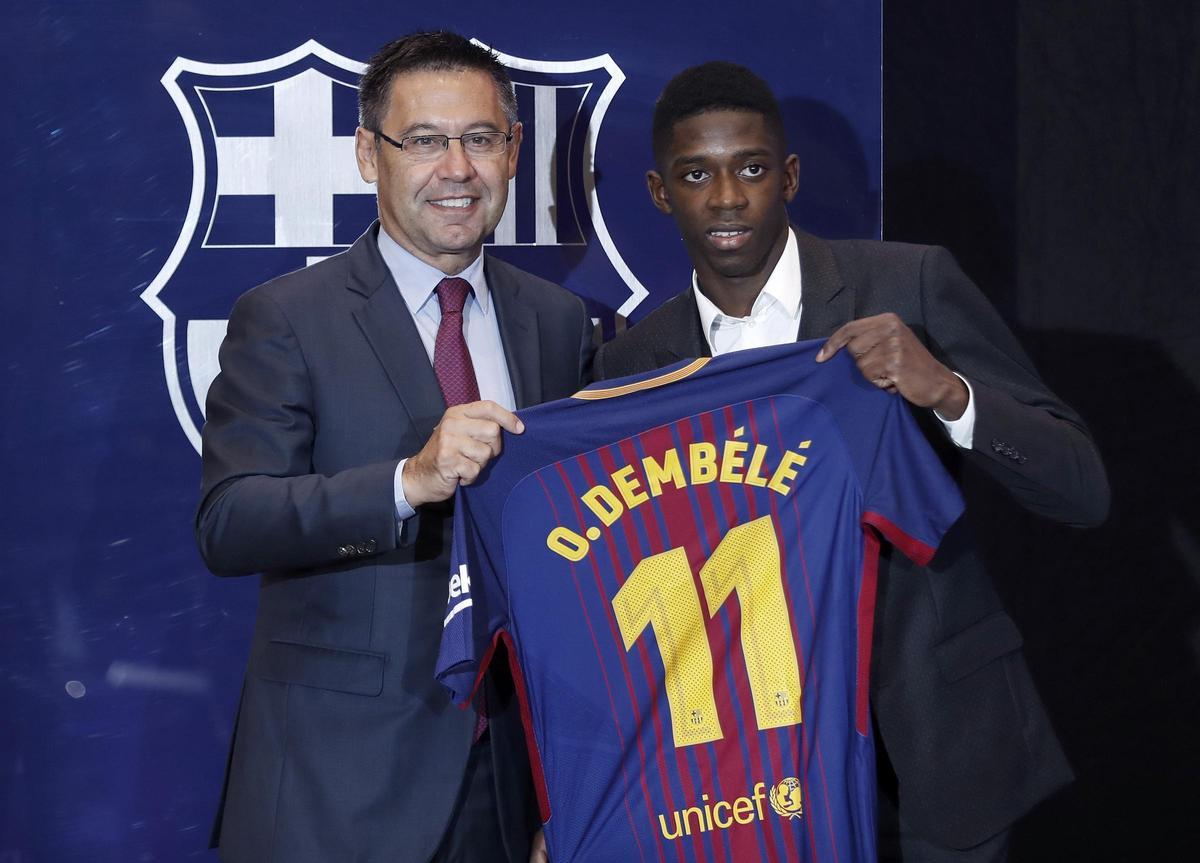 1. Dembélé, en el día de su presentación