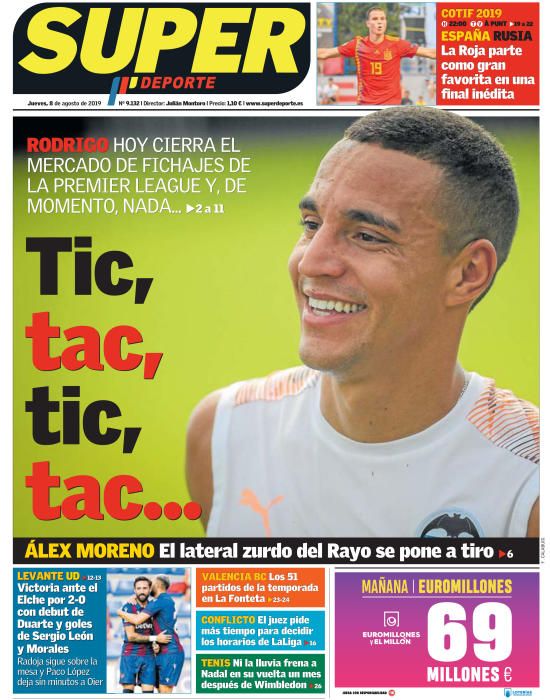 Portada Superdeporte 8 de Agosto de 2019