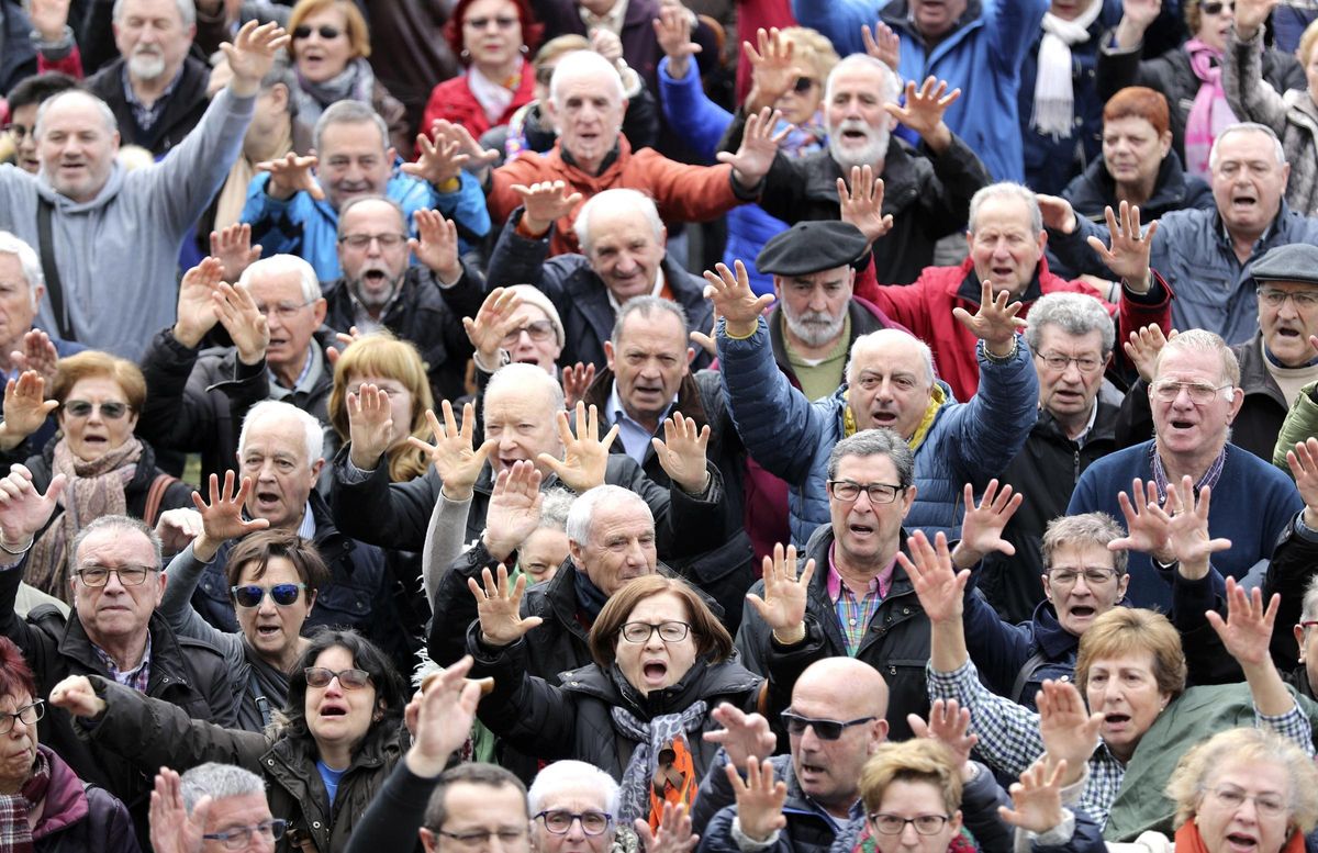 Protesta de pensionistas en Bilbao