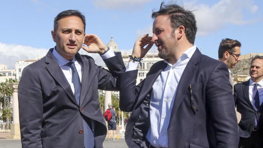 César Sánchez y Pablo Ruz, números uno del PP al Congreso y al Senado, el pasado martes.