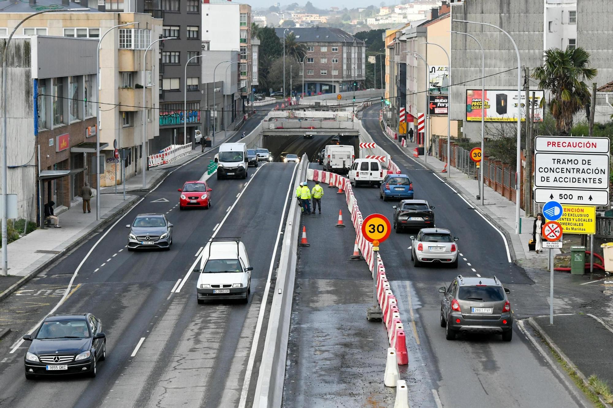 El túnel de Sol y Mar, en Oleiros, abre al tráfico