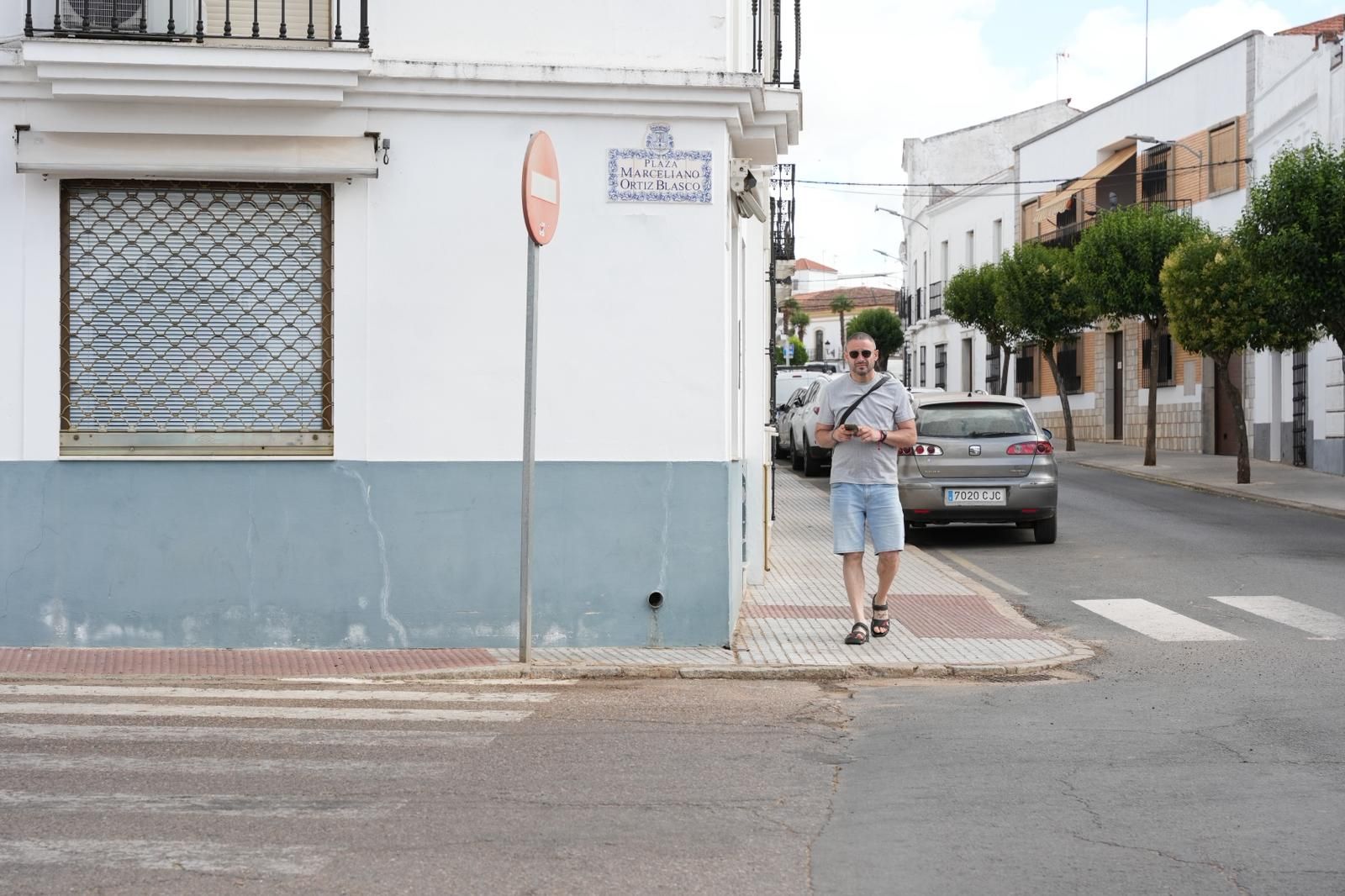 El lugar exacto donde se produjo el apuñalamiento en Olivenza.