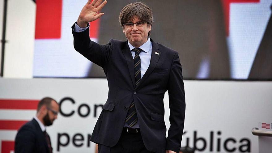 Puigdemont, en l&#039;acte de Perpinyà del febrer.