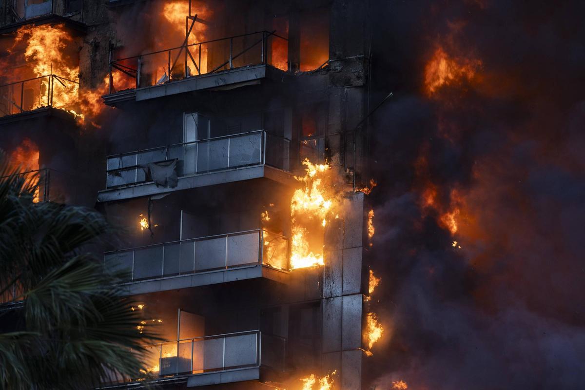 Incendio de Campanar, en una imagen de archivo.