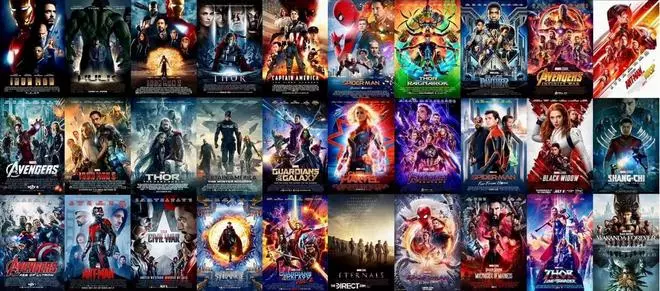 Los carteles de las 30 películas de Marvel