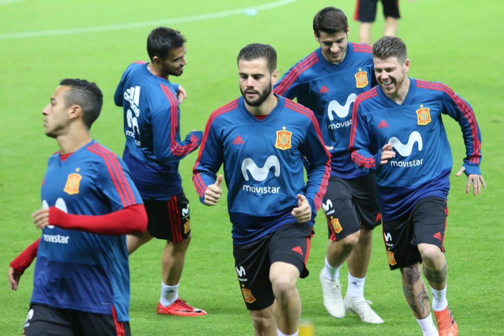 Entrenamiento y rueda de prensa de la Selección Española en Málaga