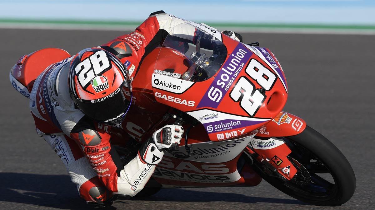 Izan Guevara, durante el GP de Argentina