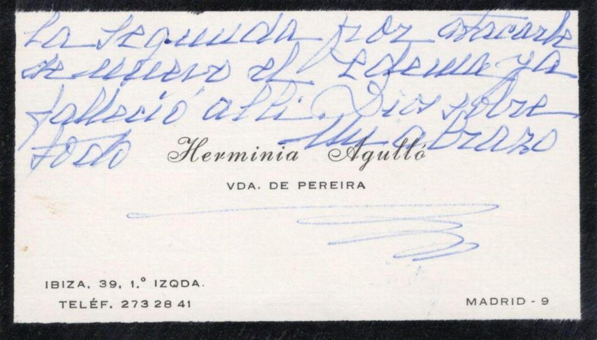 Tarxeta de Herminia
Agulló (1969) // Fondo
X. Porto Matalobos.