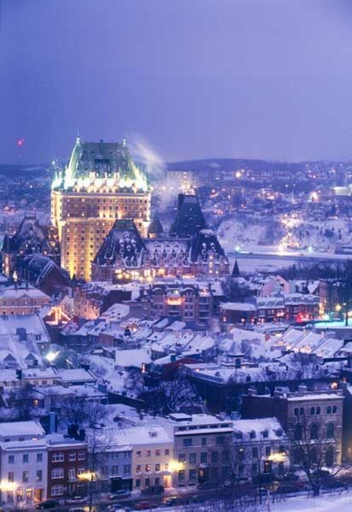 Vista panorámica de Quebec nevado