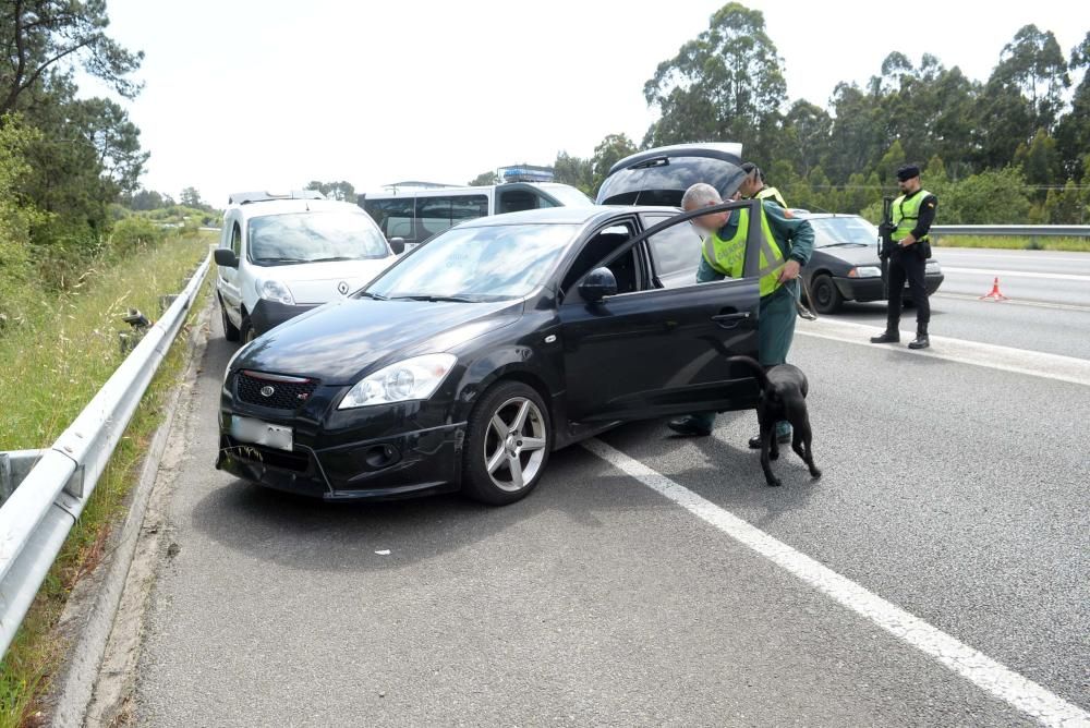 Controles en la vía rápida de O Salnés