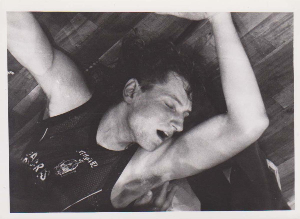 Jiri Okac, tras ser golpeado por un policía en Badajoz.