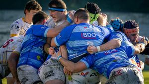 Jugadores del Club de Rugby Complutense Cisneros de Madrid.