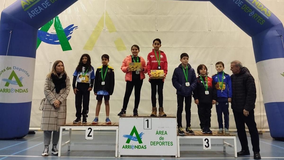 El podio de la competición U11 (menores de 11 años).