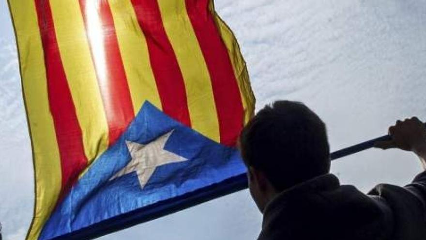 Un jove amb una estelada.