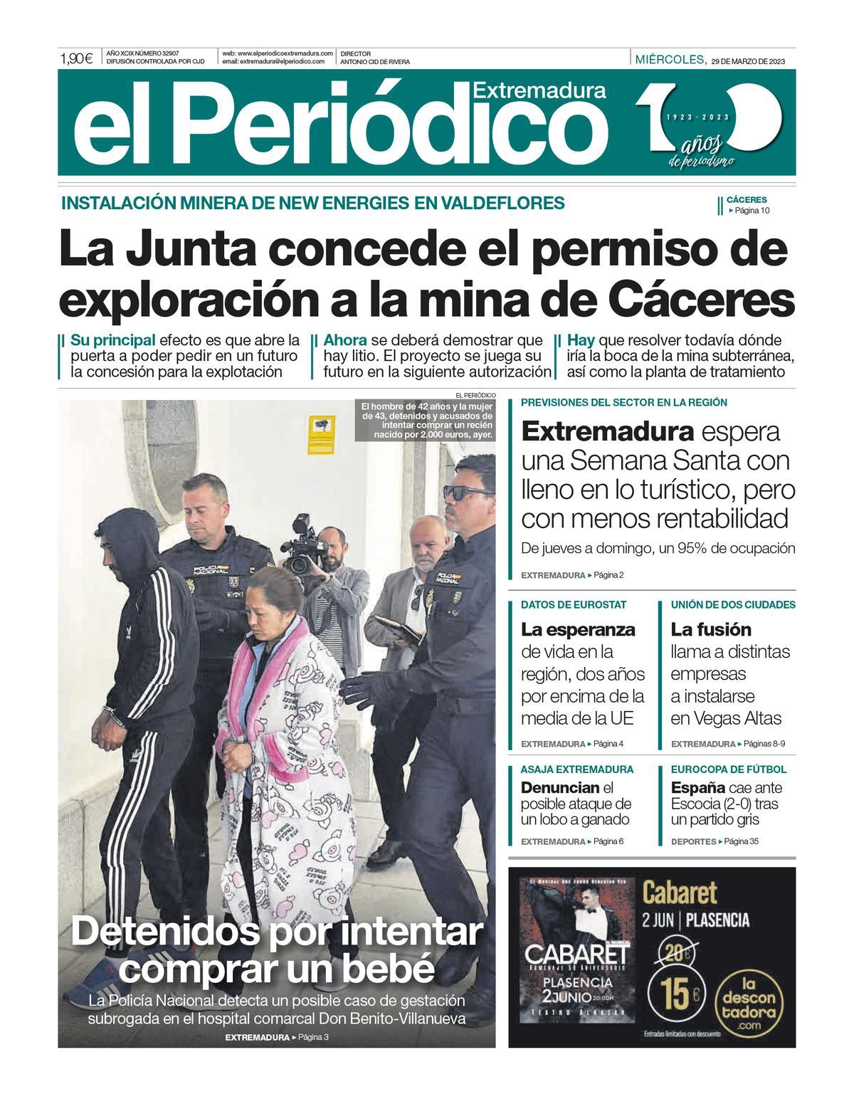 Consulta la portada correspondiente al día 29 de marzo de 2023