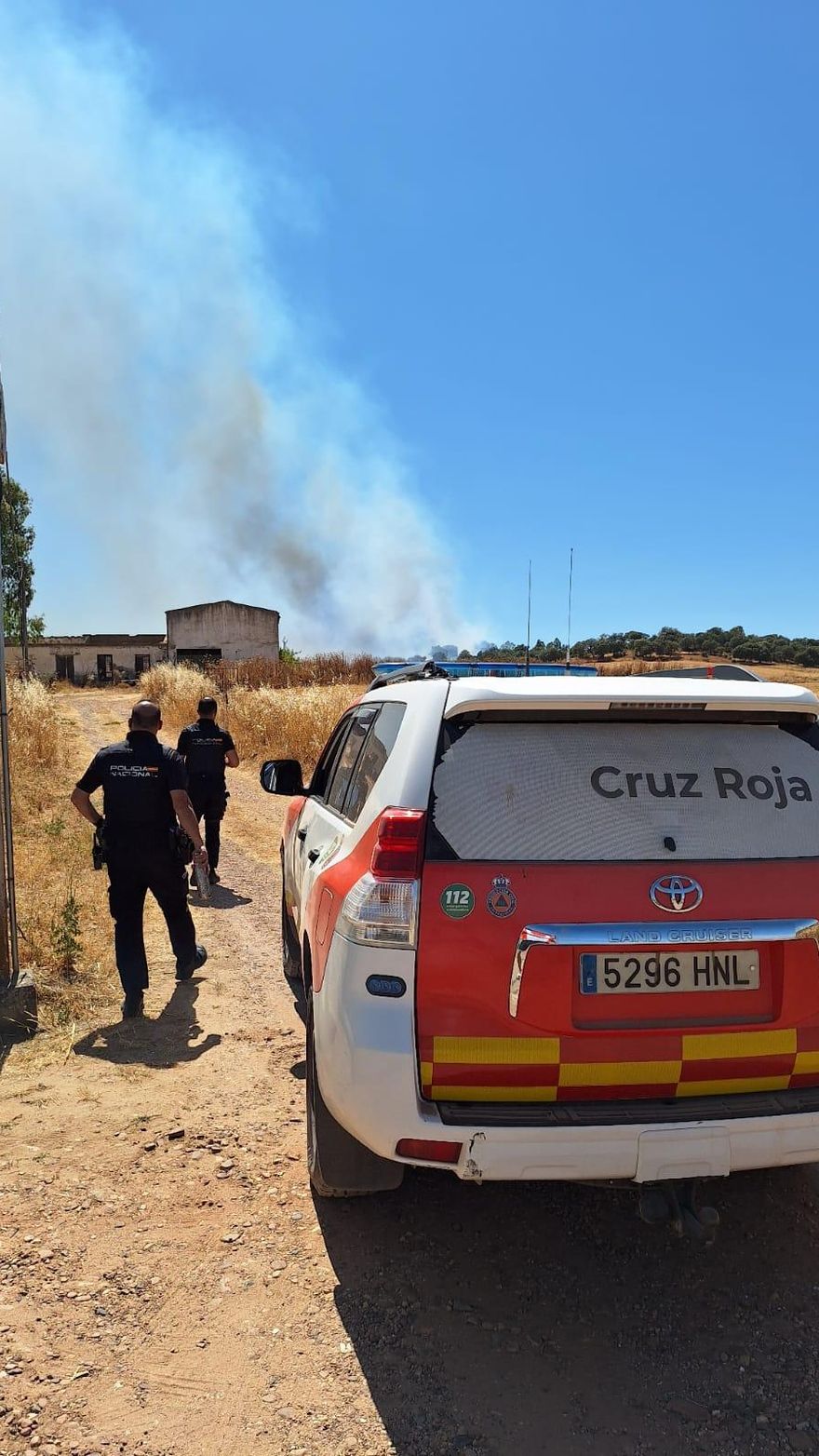 Un incendio en Sancha Brava (Badajoz) obliga a activar el nivel 1