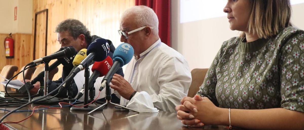 Un momento de la rueda de prensa de CCOO, UGT y USO en Tenerife.