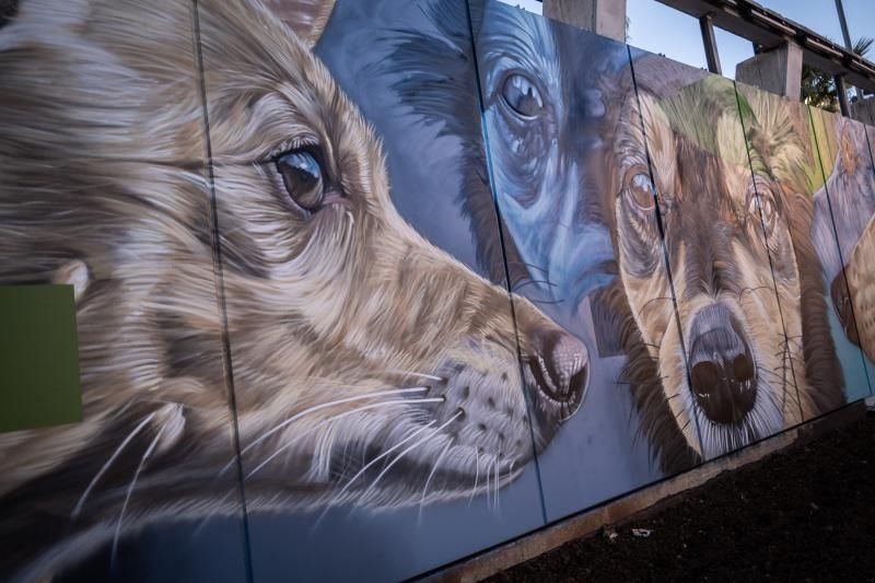 Mural alegórico en el parque canino de Las Indias