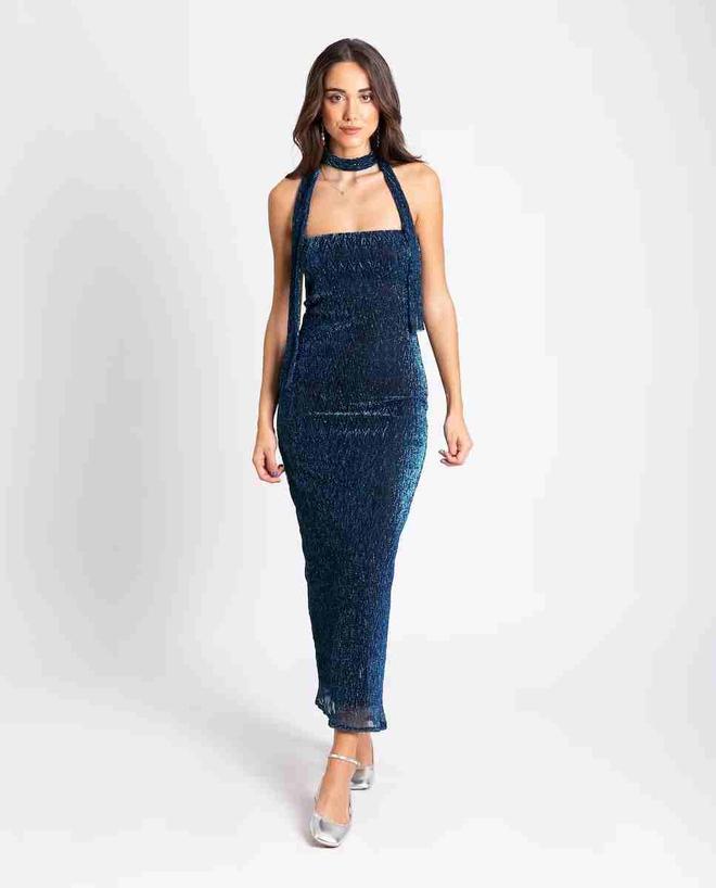 Vestido midi de tubo con brillo de The-Are