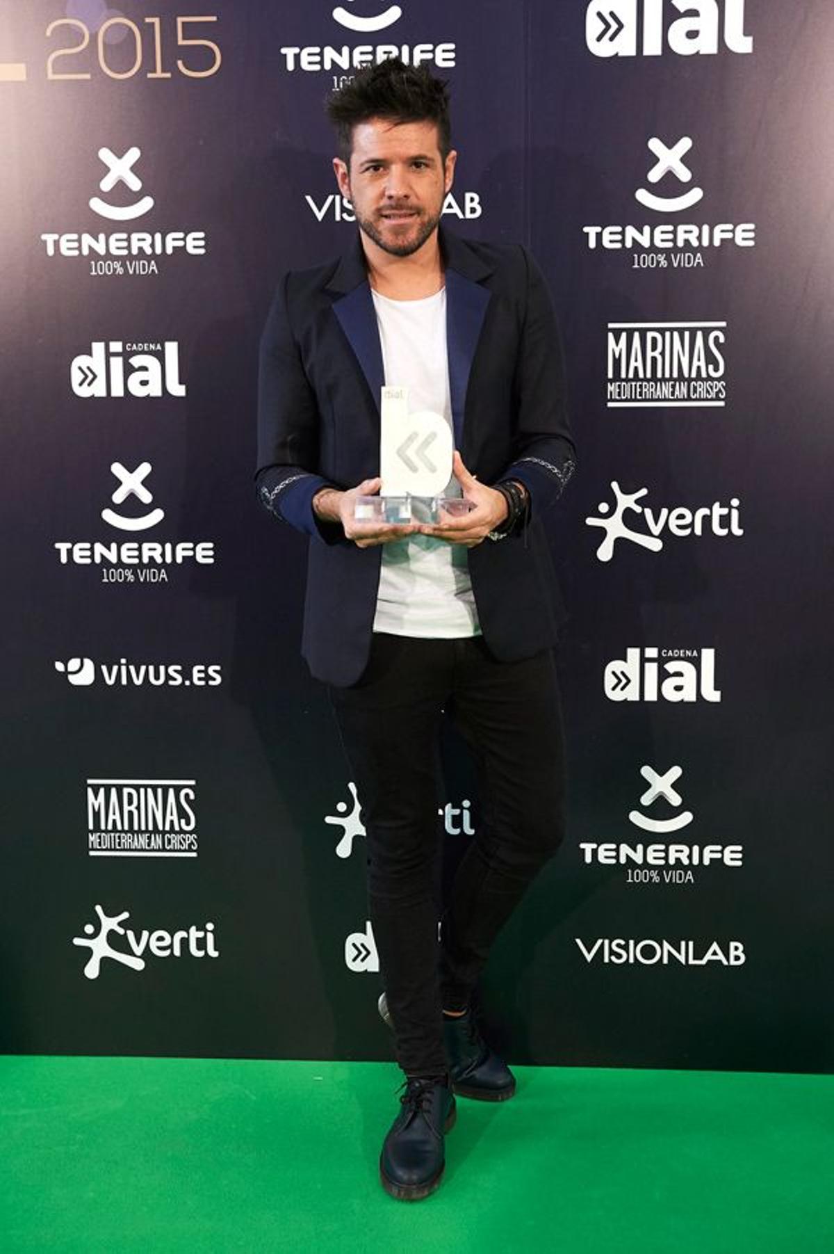 Pablo López en la gala de los premios Cadena Dial en Tenerife