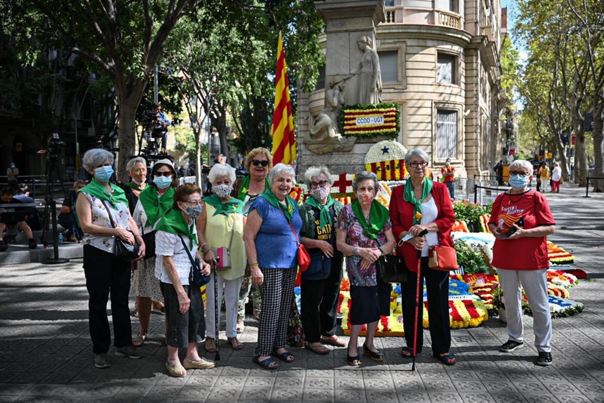 Associació de dones per unes pensions dignes, durante su homenaje a Rafael Casanova.