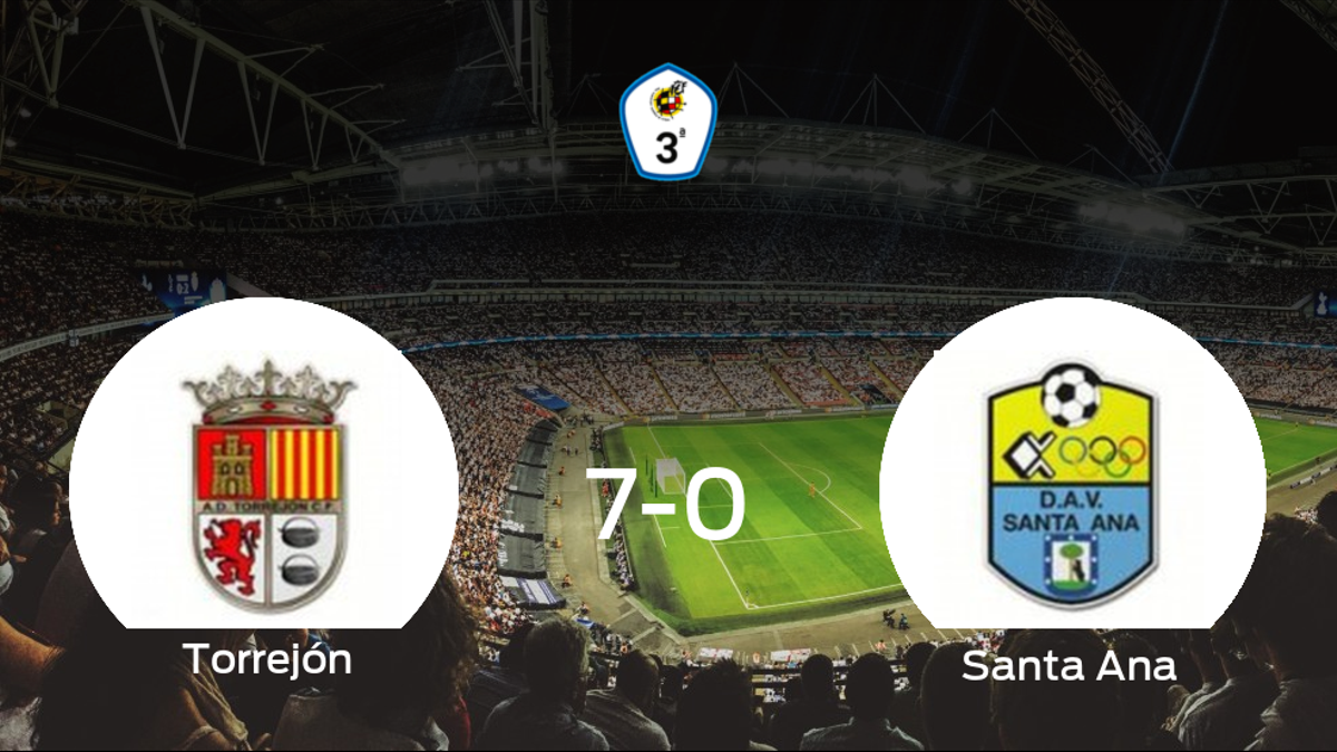 El Torrejón CF se lleva la victoria tras golear 7-0 al Santa Ana