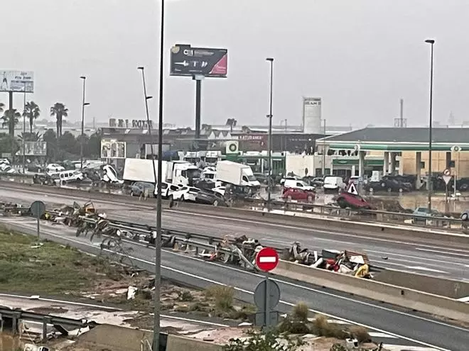 La Pista de Silla, en Valencia, destrozada por la dana