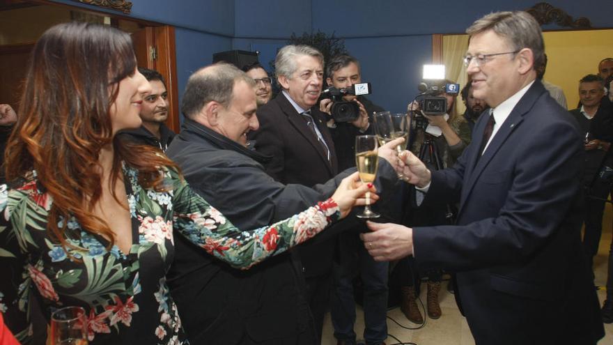 El Presidente de la Generalitat Valenciana, Ximo Puig, hoy durante el tradicional coctel de navidad con los medios de comunicación de Alicante.