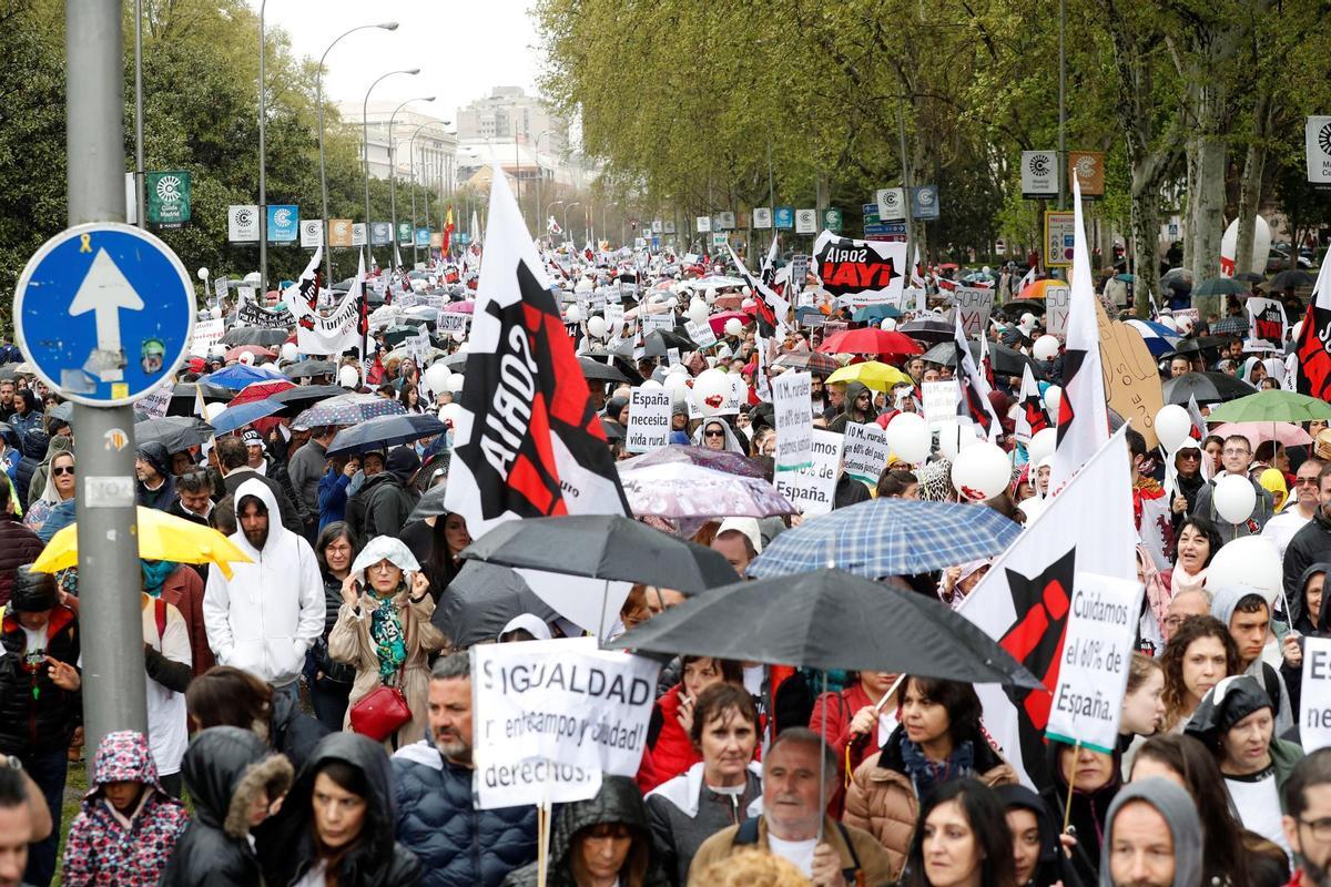 Imagen de archivo de una protesta de la España vaciada.