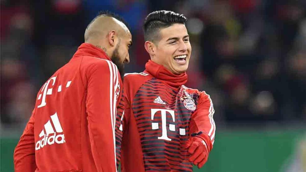 James Rodríguez y Arturo Vidal mantienen una excelente relación