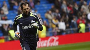 El meta del Madrid, en la roda de premsa posterior a la seva presentació.