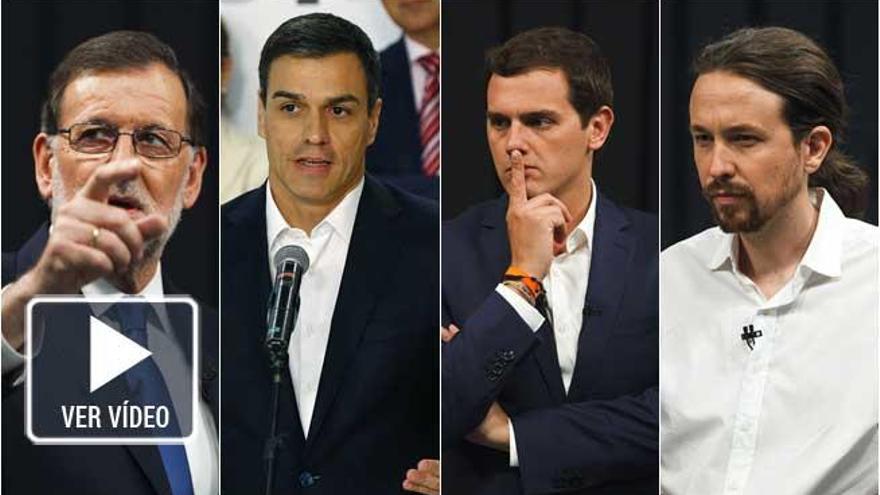 Los cuatro participantes en el debate.