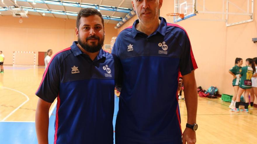 Suso Gallardo y Quino Soler, ayer, en su primer día como seleccionadores cadetes.