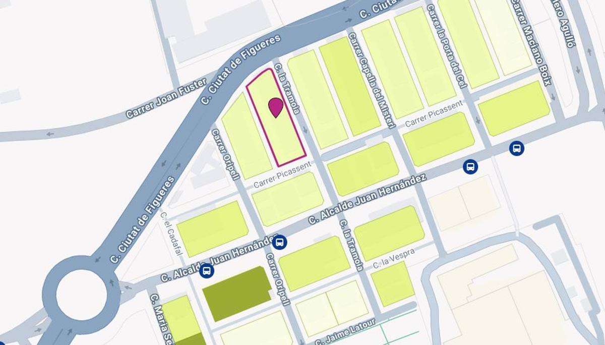 El lugar donde se ha producido el incendio en Elche