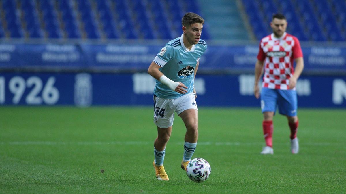 Sergio Carreira, durante un partido disputado con el Celta B en 2021