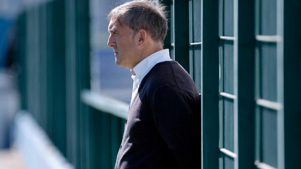 Garagarza, en una visita pasada a la ciudad deportiva Dani Jarque.