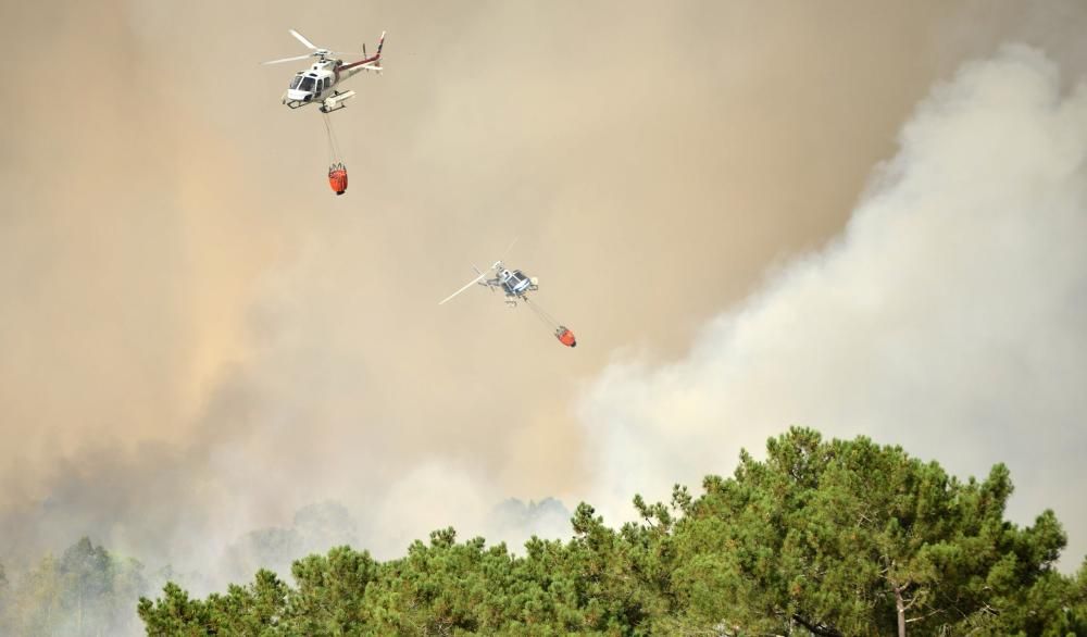 Incendio forestal en Cotobade