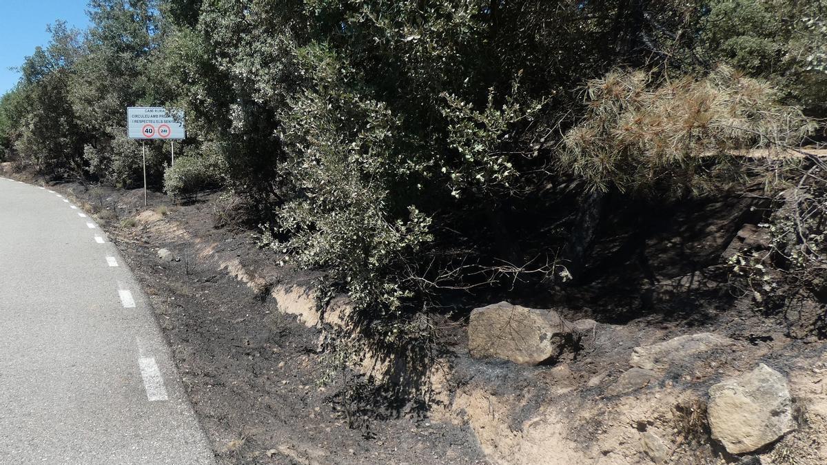 Incendi de Pinell vist des de l'helicòpter de Bombers